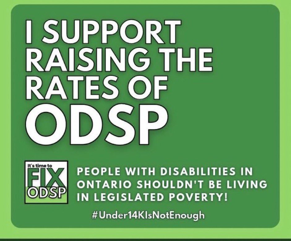 <a href="/MaritStiles/">Marit Stiles</a> <a href="/KarenCo55187924/">Karen Cole</a> There are 500,000 people receiving inadequate financial support on ODSP.  They have families and workers in the community.  If you want to win - talk to them.