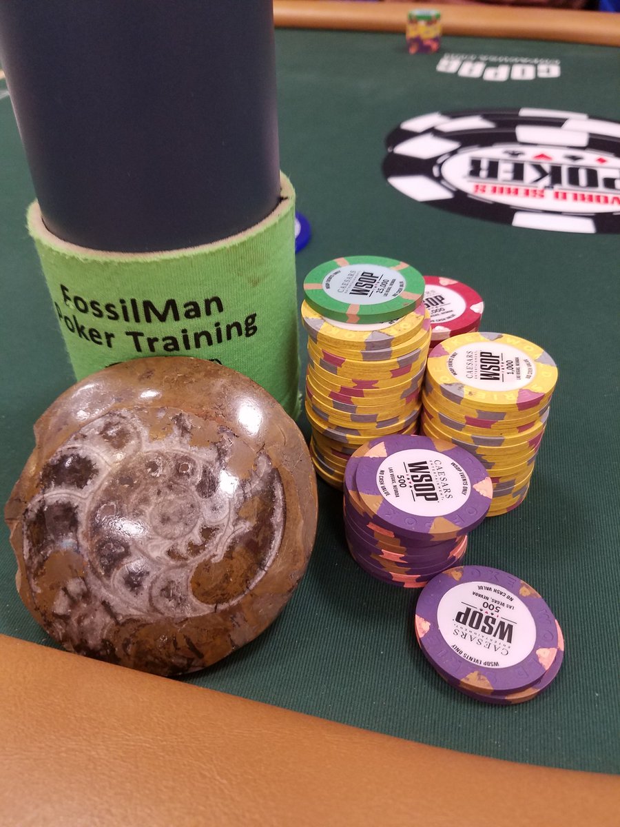 FossilMan's tweet image. All ready for day 2 @WSOP #MonsterStack, 2d biggest stack at my table, way behind the chip leader though.