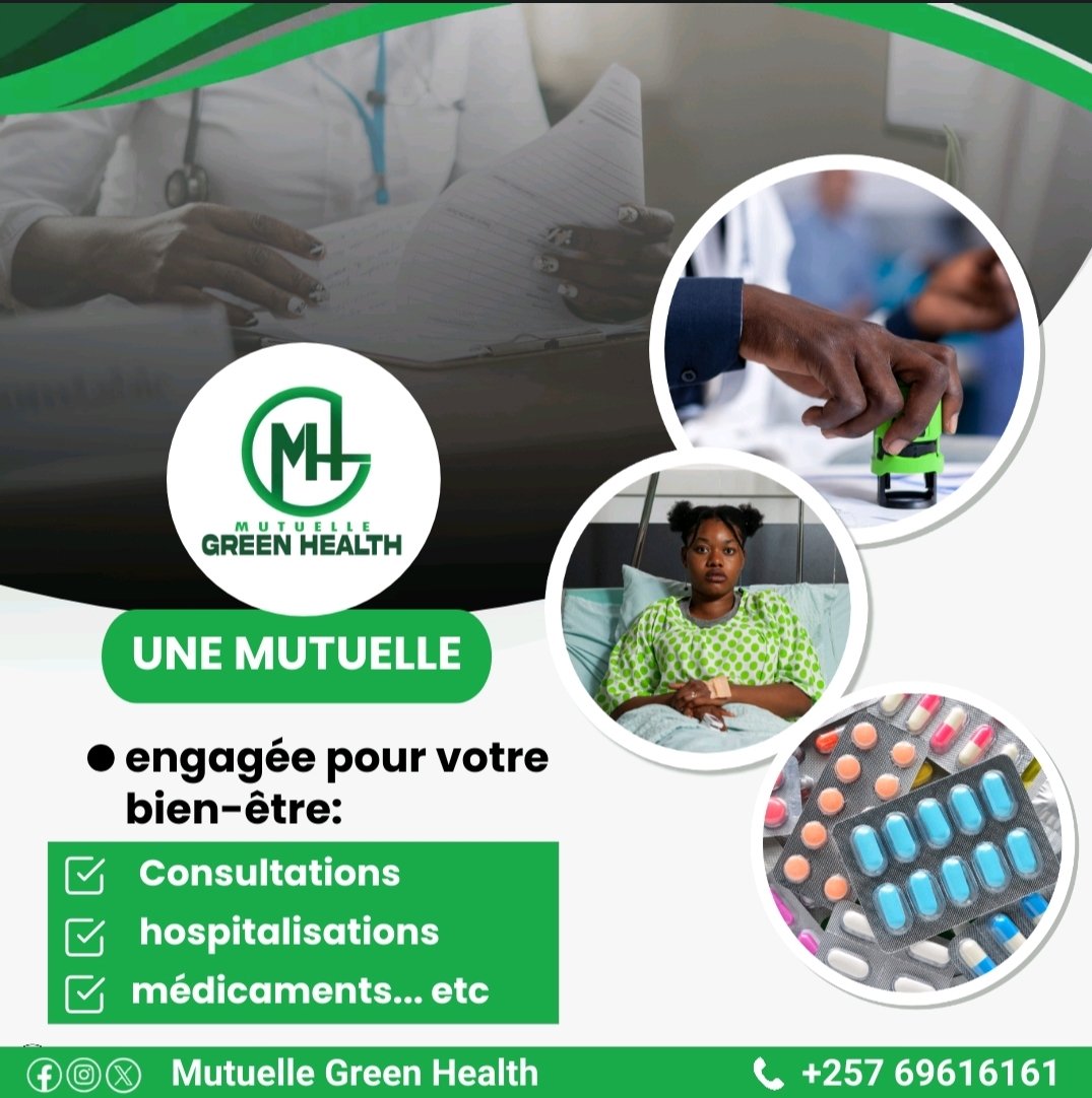 MHburundi's tweet photo. Mutuelle Green Health,une mutualité engagée pour votre bien-être.Nous proposons des tickets moderateurs pour divers  services de santé tels que les Consultations,hospitalisations,médicaments...etc.

#burundi #santé https://t.co/hougzKqFOH