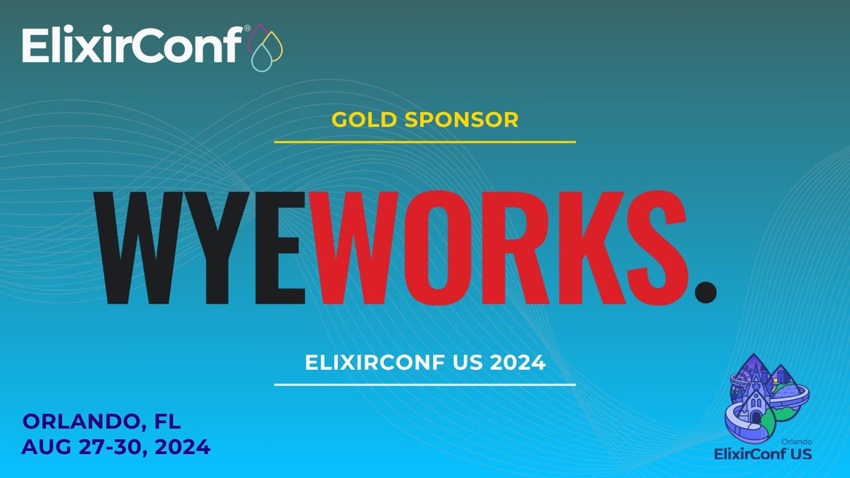 ElixirConf's tweet image. .@ElixirConf is happy to announce @wyeworks as GOLD Sponsors for ElixirConf US 2024!

ElixirConf.com/#elixirconf-20…

#MyElixirStatus #ElixirConf2024 #UpcomingConferences