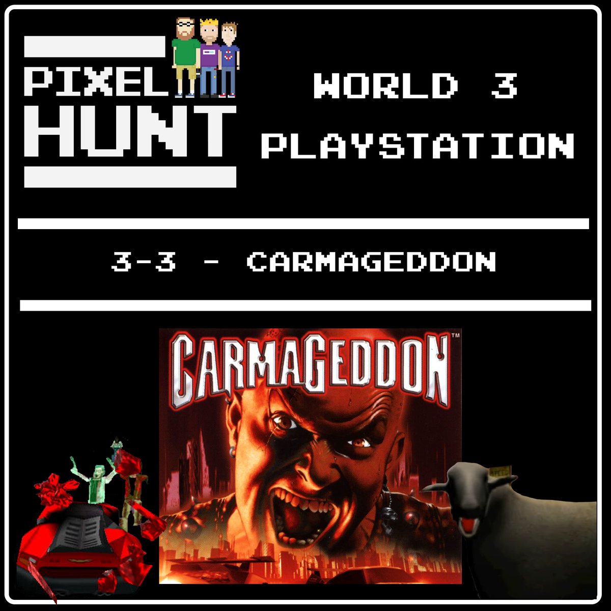 Ey up! For the third game of our PlayStation era we play Carmageddon.  Were we revved up or all out of gas??  Get it where you get your podcasts or at linktr.ee/PixelHuntPod #RETROGAMING #playstation