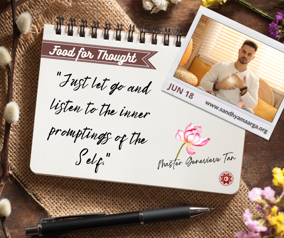 MasterGenevieve's tweet photo. “Just let go and #listen to the #inner #promptings of the #Self.” - #mastergenenevieve

#spiritualist #wisdom #spiritualmovement #Guru #philosophy #spiritualawakening https://t.co/mDTX78ENhd