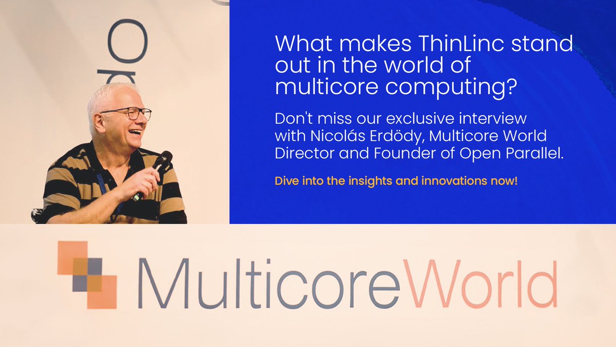 ThinLinc's tweet image. Proud to support @MulticoreWorld since 2019, placing ThinLinc alongside leaders like Microsoft and Google. Nicolás Erdödy shared insights on open-source technology with our community. Read the full interview at community.thinlinc.com/t/q-a-with-nic…. See you in Christchurch for #MW2025!