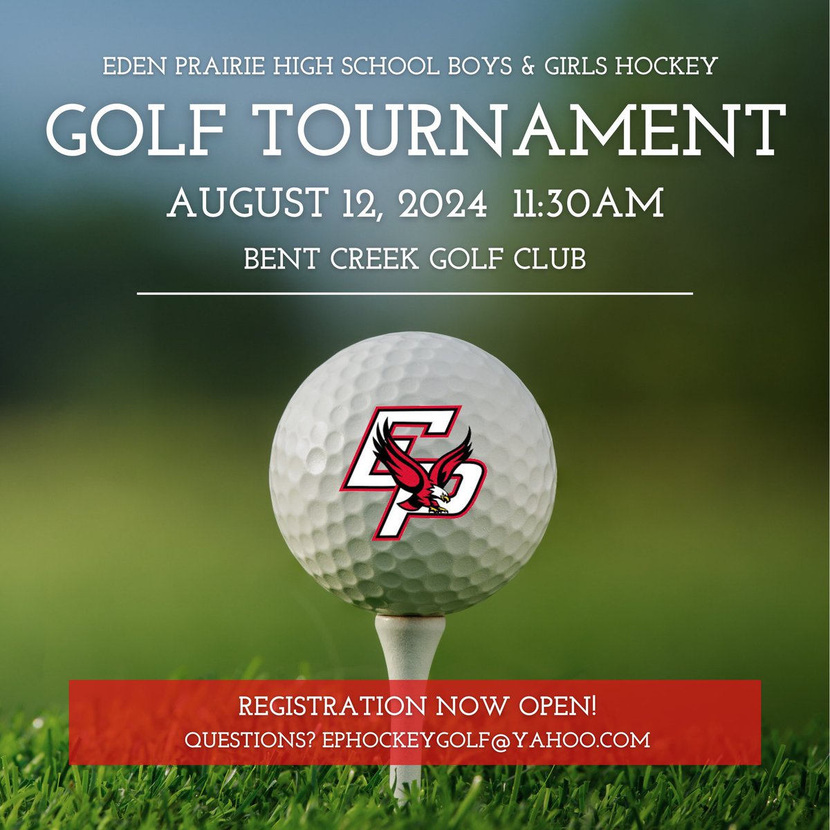 Come support the EPHS Boys and Girls Hockey teams with a round of golf!

Four-person scramble with on-course skills contests. Enter your foursome or we'll team you up with others.

Questions? Ephockeygolf@yahoo.com or (952) 388-8583

Register here: epboyshockey.com/page/show/7435…
