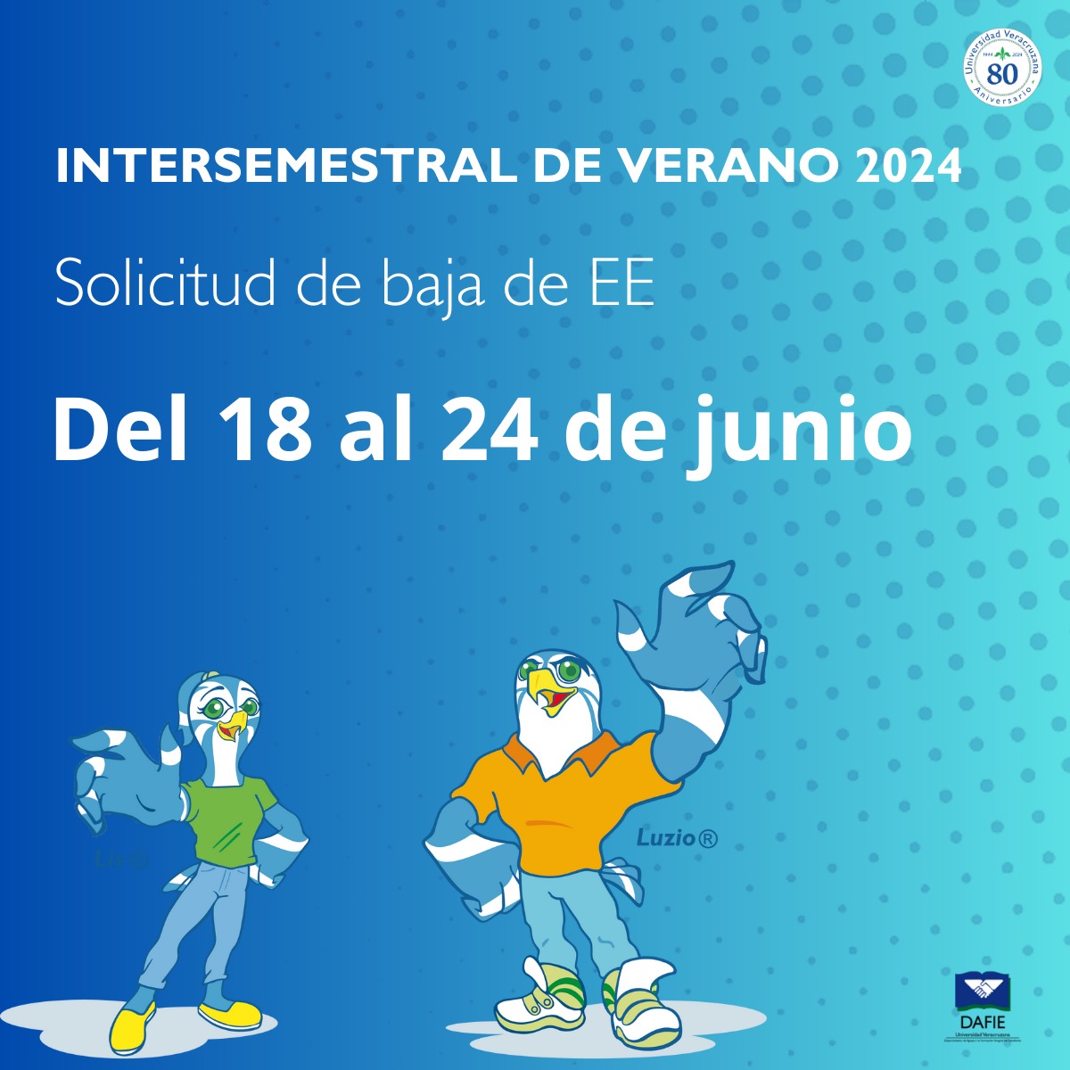 LuzioUV's tweet photo. #EstudianteUV 
¿Necesitas dar de baja una experiencia educativa del periodo de intersemestral? Del 18 al 24 de junio podrás realizar el proceso. https://t.co/BkzQxcAmjP