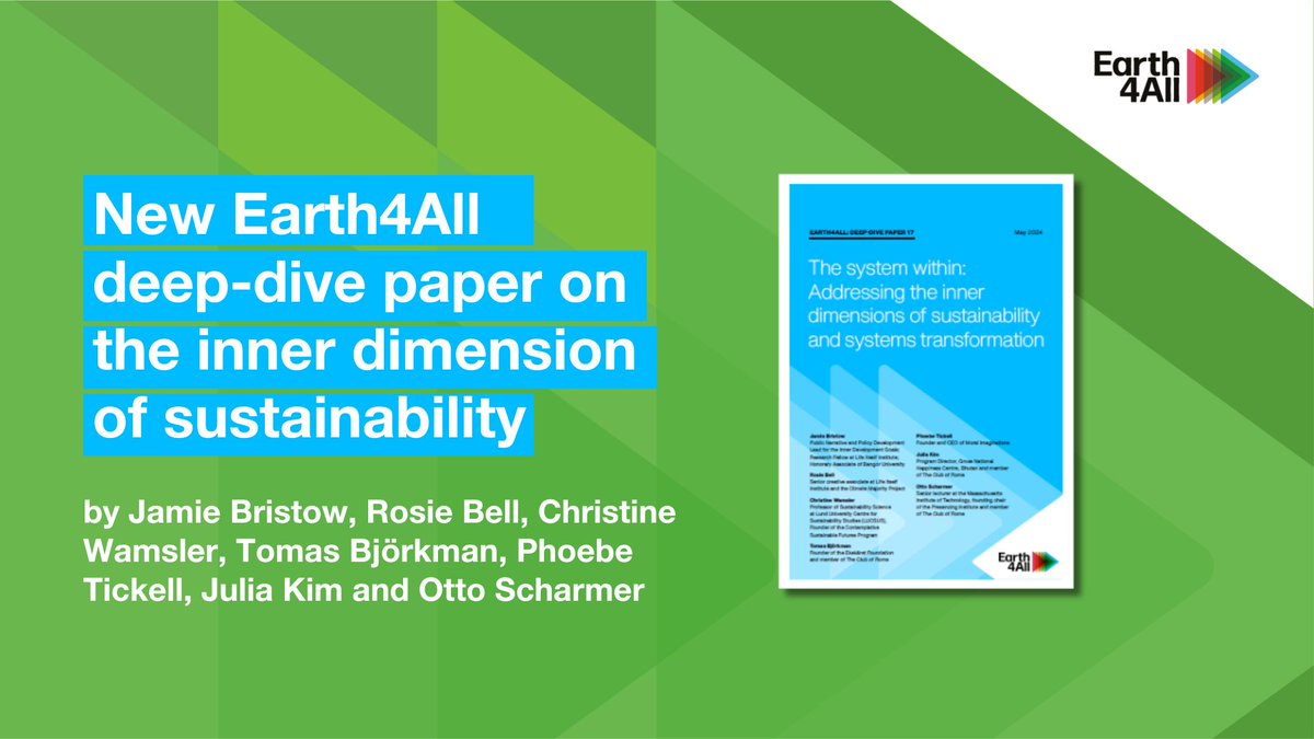 NEW PAPER | What’s stopping us from taking action on global challenges? In exploring this question, a new <a href="/Earth4All_/">Earth4All</a> deep-dive argues for a holistic reimagining of our approaches to systemic change, integrating outer with inner dimensions. Read it now: clubofrome.org/publication/ea…
