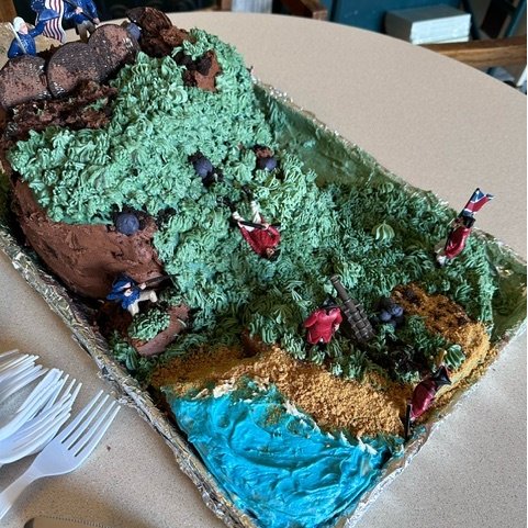To mark the 249th anniversary of the Battle of Bunker Hill, our Reference Librarian, Lauren Gray, recreated the battle in cake! History never tasted so good!