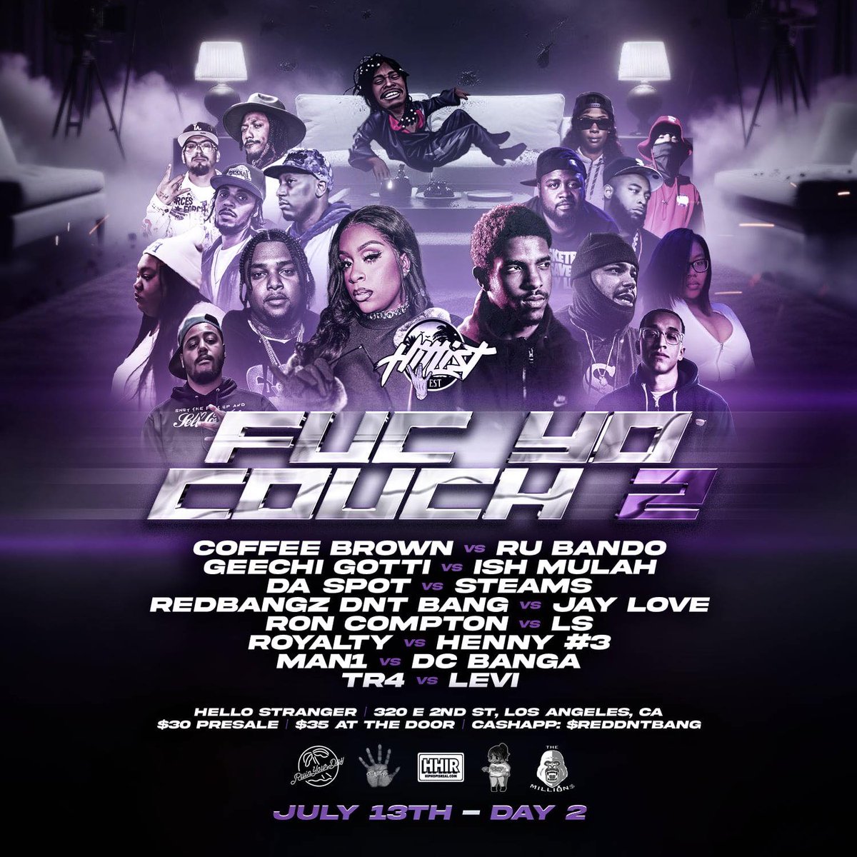 Battlerap_momen's tweet image. @HitlistBL  Presents  Fuc yo couch 2 🎥🎥🎥🎥🎥🎥🎥🎥🎥
🔥🔥🔥🔥🔥🔥🔥 Matchups
@Afmdafuckup  @hiphopisrealtv  @johnblackmusik  @RuinYourDayNow  @FYTBTV  @SpliffzNBars  @MzNewYorkOne  @yuLoveCoffee  @TheJayLove  @3LMthree  @metaphormessiah  @Steamsley  @_heisgreatness  @Ru_Bando