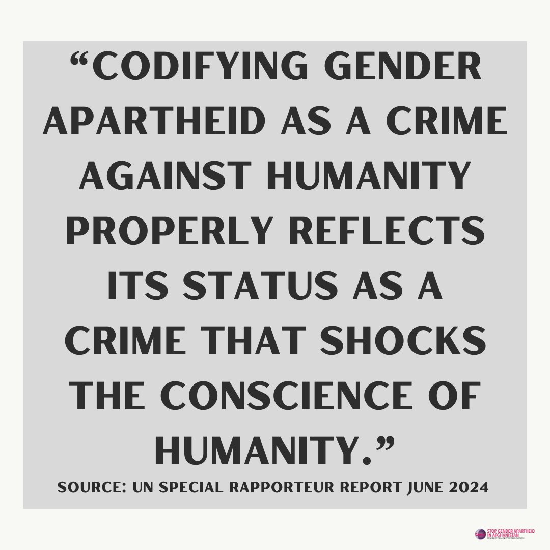 The Taliban’s systemic exclusion of women and girls from public life, education, and employment constitutes gender apartheid. This enforces a discriminatory system that segregates and subordinates women, violating fundamental human rights and principles of equality. #humanrights