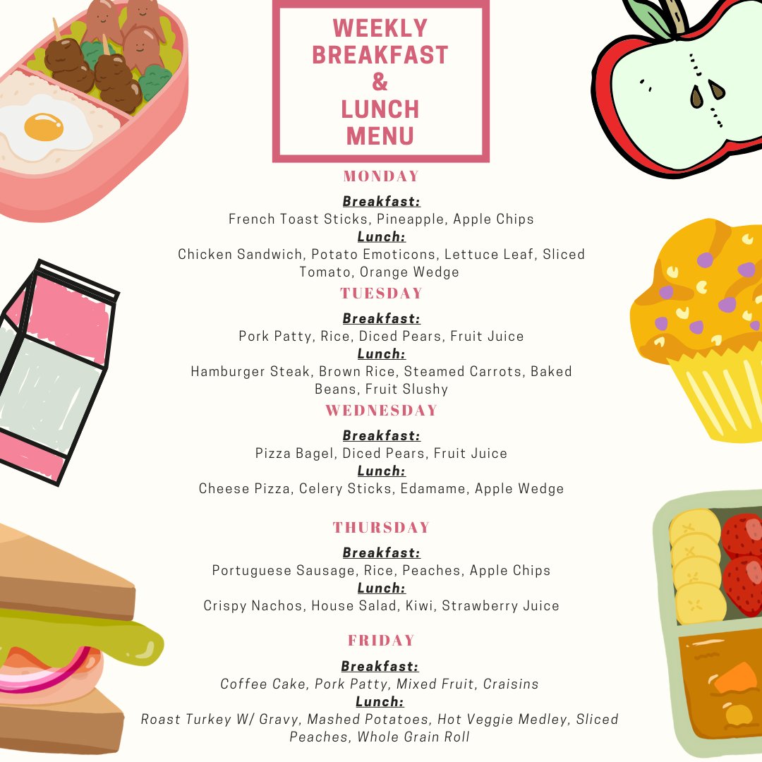 LokelaniInt's tweet photo. Lokelani's Summer Meal Program menu for 6/17-6/21! 🌊 https://t.co/XaVffsd64d