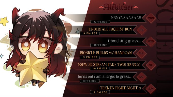MY SCHEDULE FOR THIS WEEK! (JUNE 17 - 23)

art by RinRinDesu https://t.co/0P3iaZMe6K
