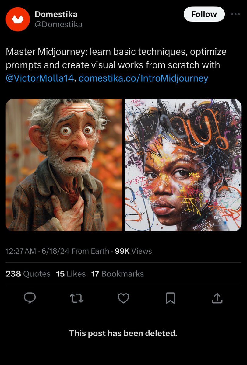 Domestika? I am utterly disappointed in the direction you guys are heading.

I learned a lot more from the courses inside your platform from professionals who are more credible and deserve more exposure than this. 

Do better, Domestika :/