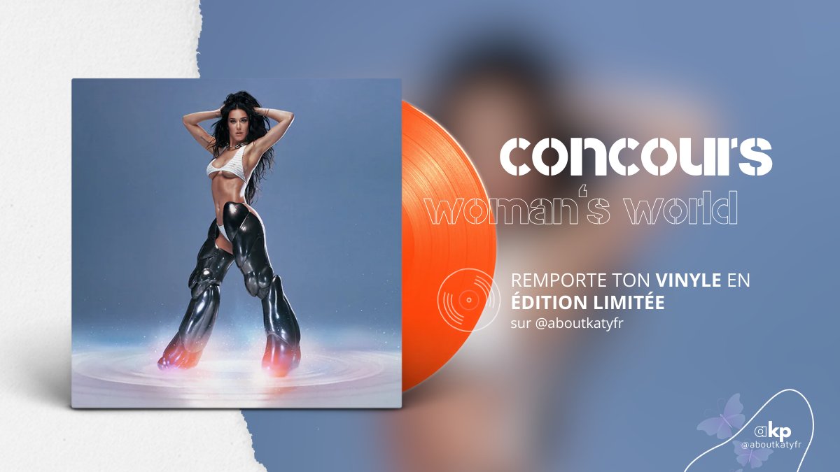 aboutkatyfr's tweet photo. 🚨 Tente ta chance de gagner le vinyle du nouveau single de Katy Perry, Woman's World.

Pour participer :
🧡RT &amp; aime ce tweet
🧡Suis @aboutkatyfr 
🧡Identifie 1 personne

➕ RDV sur https://t.co/eFX81sGeHk

Tirage au sort le 11 juillet🦋🔥
🔗 https://t.co/u3UyYVSiKf (infos) https://t.co/ARGNfHlaHV
