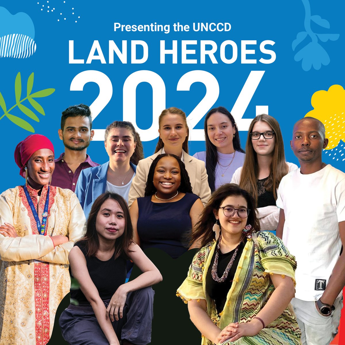 UNBiodiversity's tweet photo. 🙌 Meet @UNCCD's new #LandHeroes, young changemakers leading the fight against desertification and #drought.  

They restore land and make their communities stronger through inspiring solutions. 

Join us to celebrate their commitment #UNited4Land

🔗 https://t.co/ok8KB54tFM https://t.co/YNnur72tUb