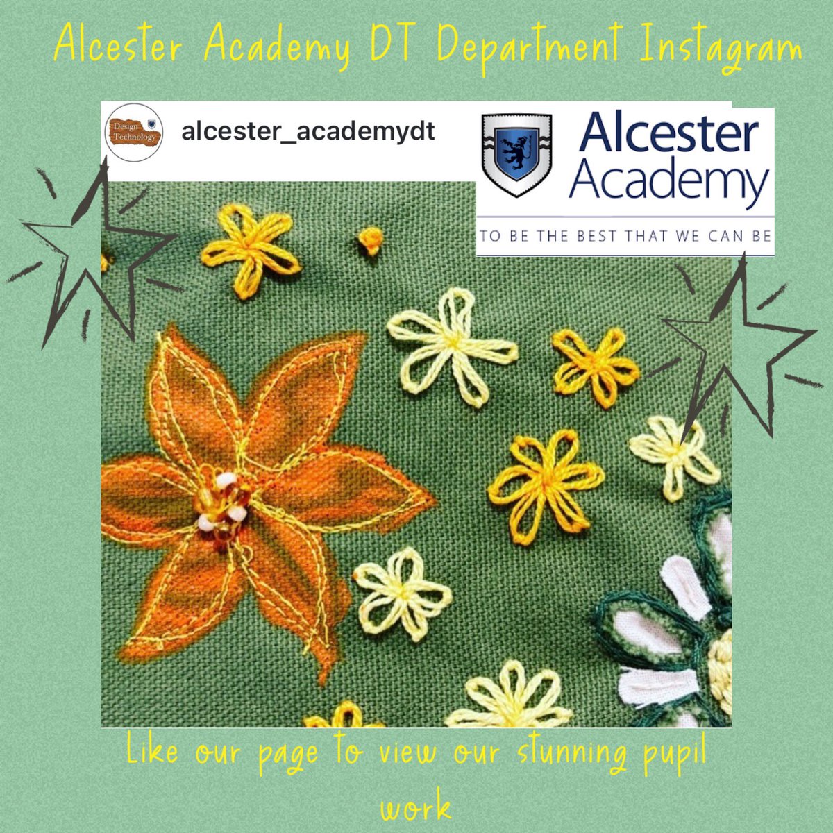 Check out our stunning new <a href="/AlcesterAcademy/">Alcester Academy</a> DT Instagram Page. There is so much amazing talent and creativity. Like this page at alcester_academydt 💙💙💙 #textiles #resmats #food