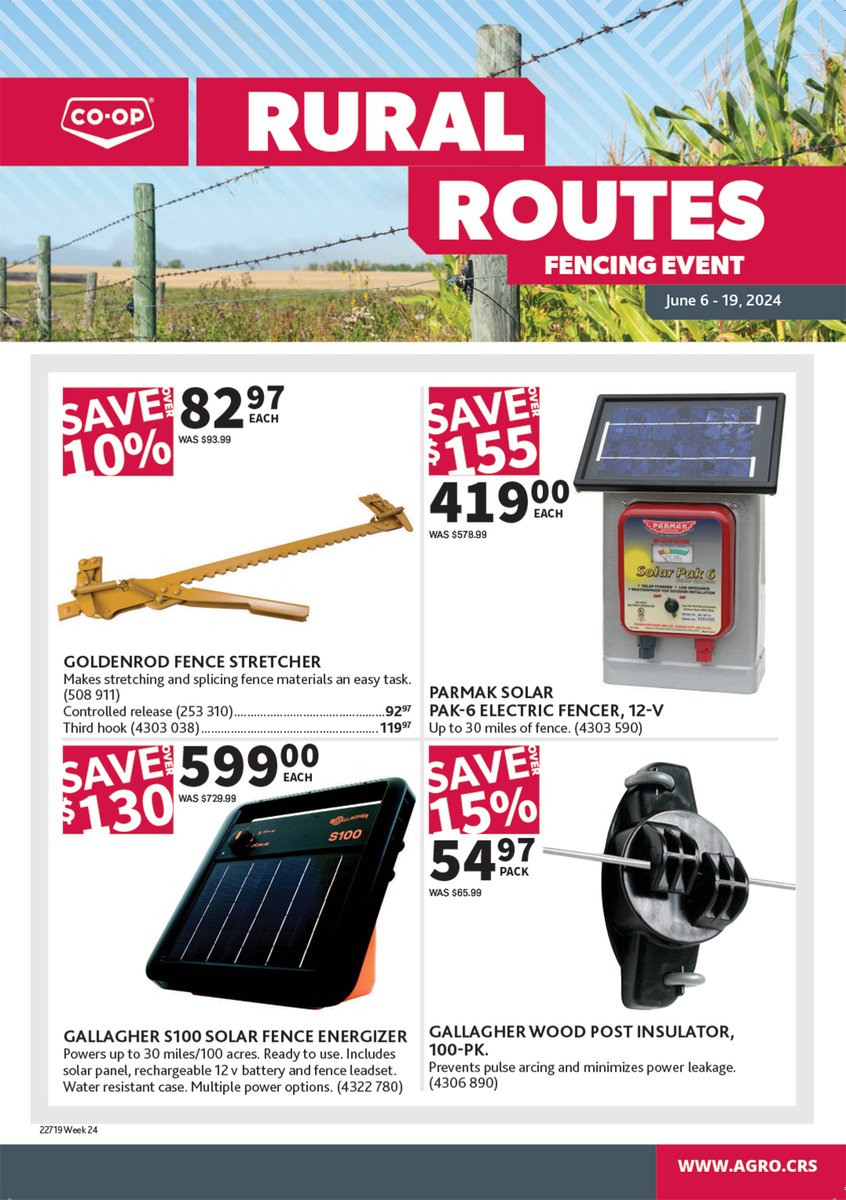 NeerlandiaCoop's tweet image. FENCING materials are on feature for TWO MORE DAYS - don't miss out! For your enclosures there are #fencestretchers, #fencers, #energizers, #insulators, #wire, #barbedwire, #posts, #batteries and more in-stock. Stop in today or call in, (780) 674-3020.
#NeerlandiaCoop
#fencing