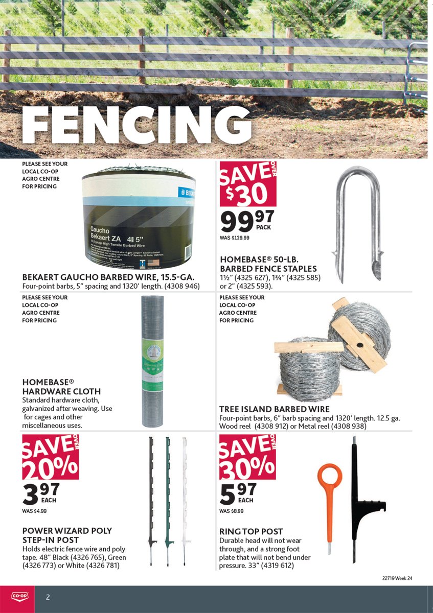 NeerlandiaCoop's tweet image. FENCING materials are on feature for TWO MORE DAYS - don't miss out! For your enclosures there are #fencestretchers, #fencers, #energizers, #insulators, #wire, #barbedwire, #posts, #batteries and more in-stock. Stop in today or call in, (780) 674-3020.
#NeerlandiaCoop
#fencing