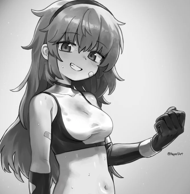 One sweaty fighter girl 