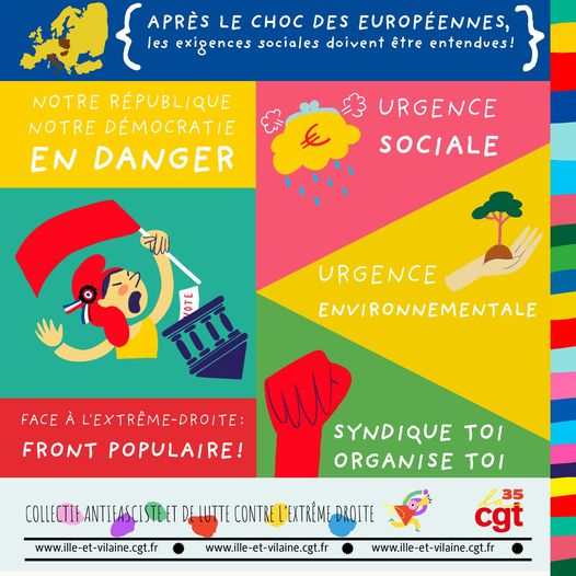 Contre l’extrême droite, construisons le Front populaire !
La CGT appelle les salarié-es à un sursaut
Retrouve le communiqué de la CGT :
cgt.fr/contre-extreme…
#frontpopulaire #CGT #progrèssocial #urgencesociale #NouveauFrontPopulaire