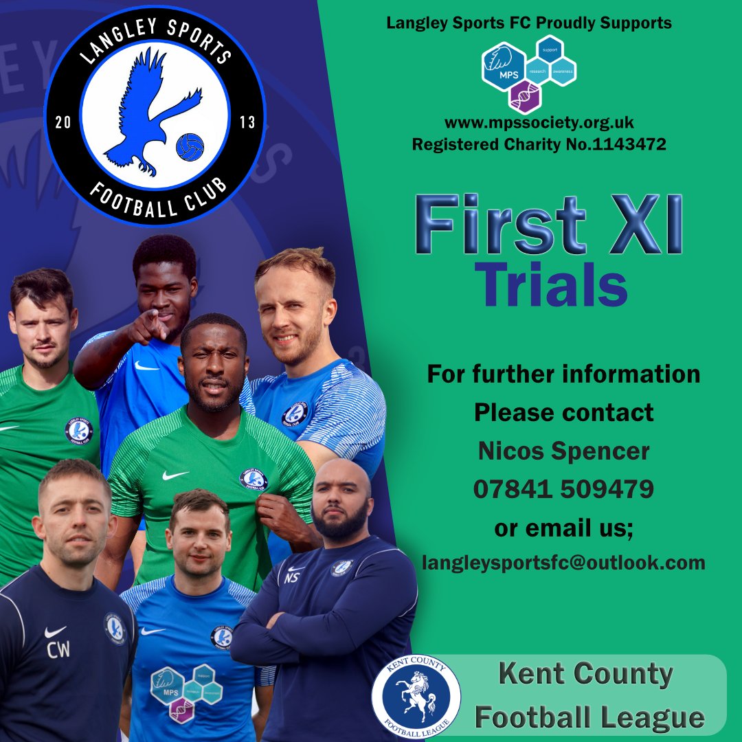 LangleySportsFC's tweet photo. #Trials #LSFC #KentCounty
#Football ##GetInvolved 
Our trials are due to start at the beginning of July for our long-standing Saturday @KCFL1516 team.
Looking for a new challenge? Get in touch!
#WeAreLangleySports 
@LASportsClubBR3 
@MPSSocietyUK https://t.co/WSIshwNLpi