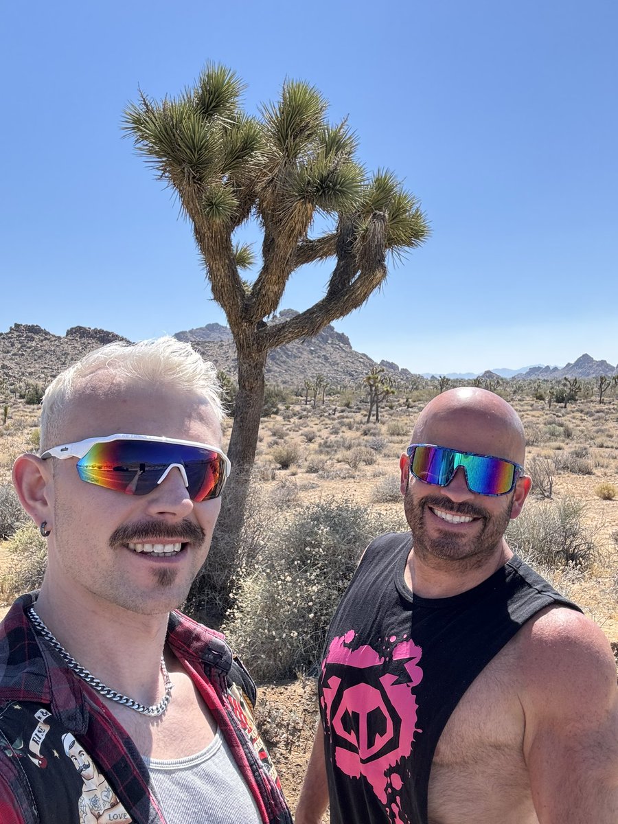 hotdaddyfinance's tweet photo. Tax compliance: Navigating it is like finding the cool wet spot in a hot desert—hard, sweaty, and totally satisfying.

Me &amp; @theleorush exploring Joshua Tree national park in CA. https://t.co/ox7AbuiWIL