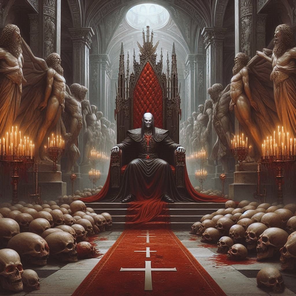 MihaiArdelean's tweet photo. In the shadow of the Vatican's spires, where piety once reigned,
Now sits a fiend, Dracula by name, his tyranny unchained.
For centuries a thousandfold, his rule has spread like night,
Enshrouding all in fear and cold, a world devoid of light. https://t.co/7FMJsW9yXI