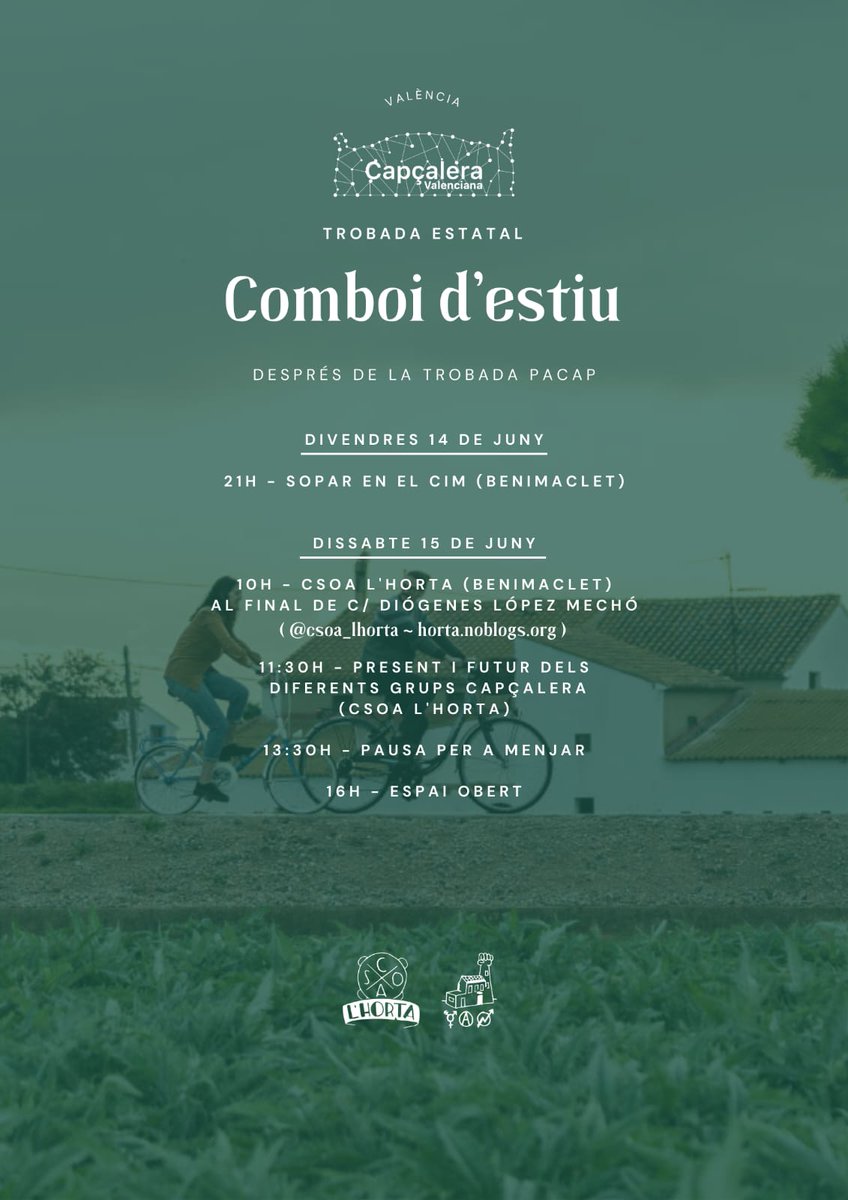capcaleravlc's tweet photo. Gràcies per fer COMBOI 🌞💐

Aquesta setmana passada vam participar de la XXI Trobada del PACAP, a la nostra ciutat, i immediatament després, vam aprofitar i vam continuar amb Comboi d'estiu. Quina alegria i empenta més forta ens vau donar! 💓 
(1/5) https://t.co/Et51w4QUfB