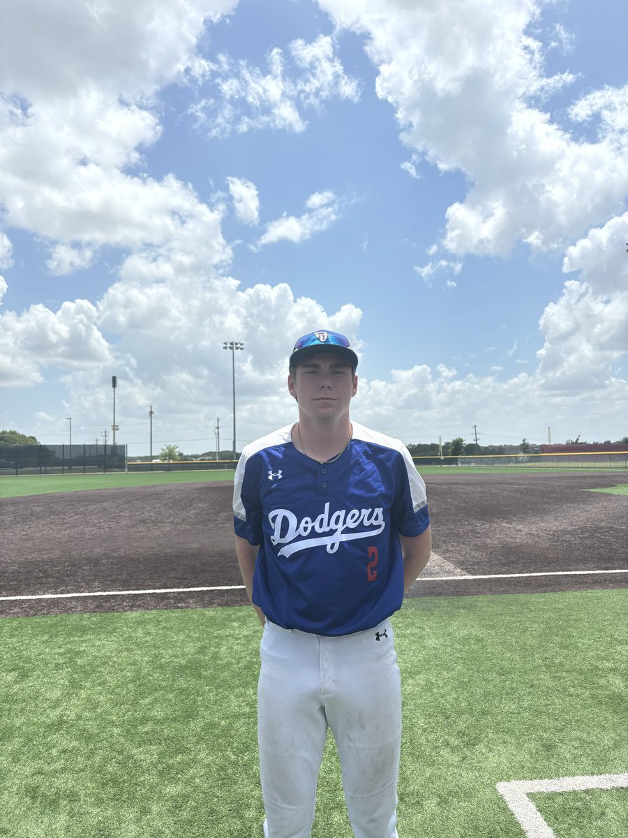 F: Dulins Dodgers JB College 2, DFW Twins Upperclass 0
PoG: Mason Shimkus 1-2, 2B, RBI
Pitcher: Topher McDaniel 3 IP, 4K, H, 0R
Notable: Austin Haley 1.1 IP, 3K, 0H, 0R