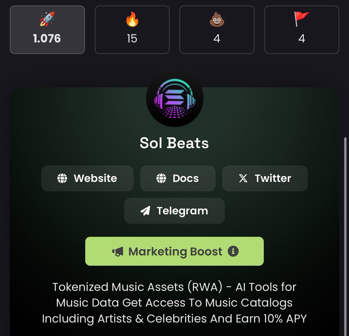 Hit that rocket button on dexscreener!! Over 1K rockets!! 🚀🚀🚀🚀🚀

dexscreener.com/solana/9YRQHT8…