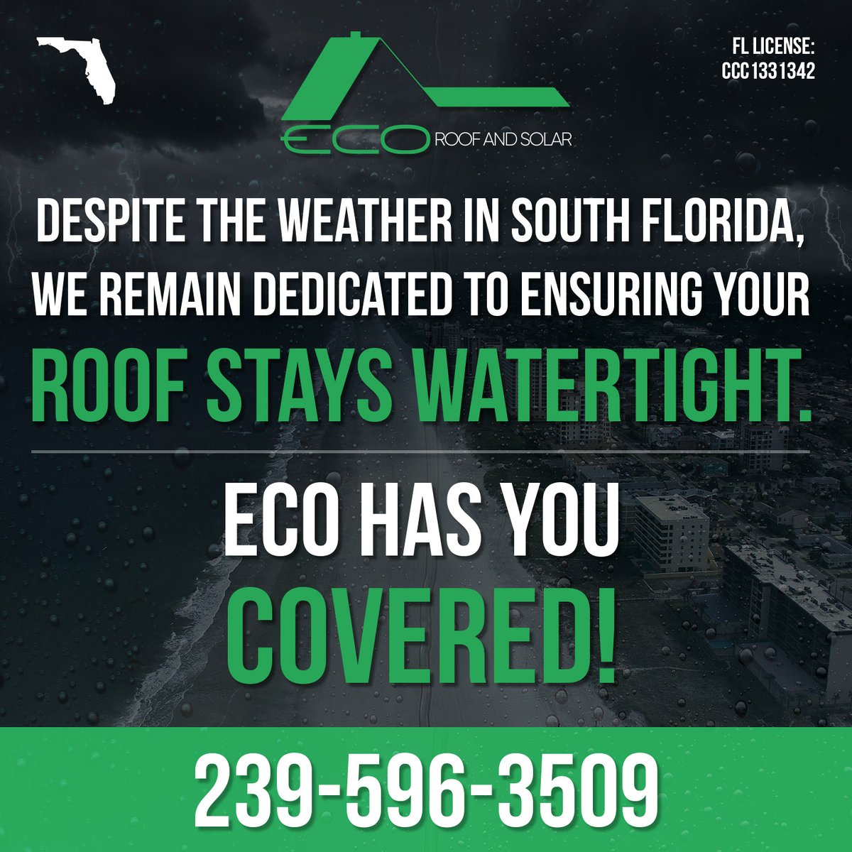 ecoroofandsolar's tweet photo. With more storms later this week, now is the time to schedule a complimentary 40-Point Roof Inspection
We'll ensure your property is watertight:
(239) 596-3509
#Florida #StormSeason #HurricaneSeason #RoofInspection #ResidentialRoofing #CommercialRoofing https://t.co/EHUTJO8mof