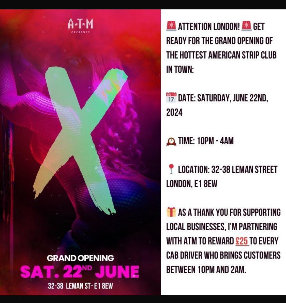 IDtaxiscentre's tweet photo. 🚨NEW CLUB OPENING 🚨🚨🚨🚨🚨SUPPORTING THE CAB TRADE IN PAYING £25 A HEAD LETS SUPPORT THEM !! PLS RT https://t.co/lFuyOA9BOc