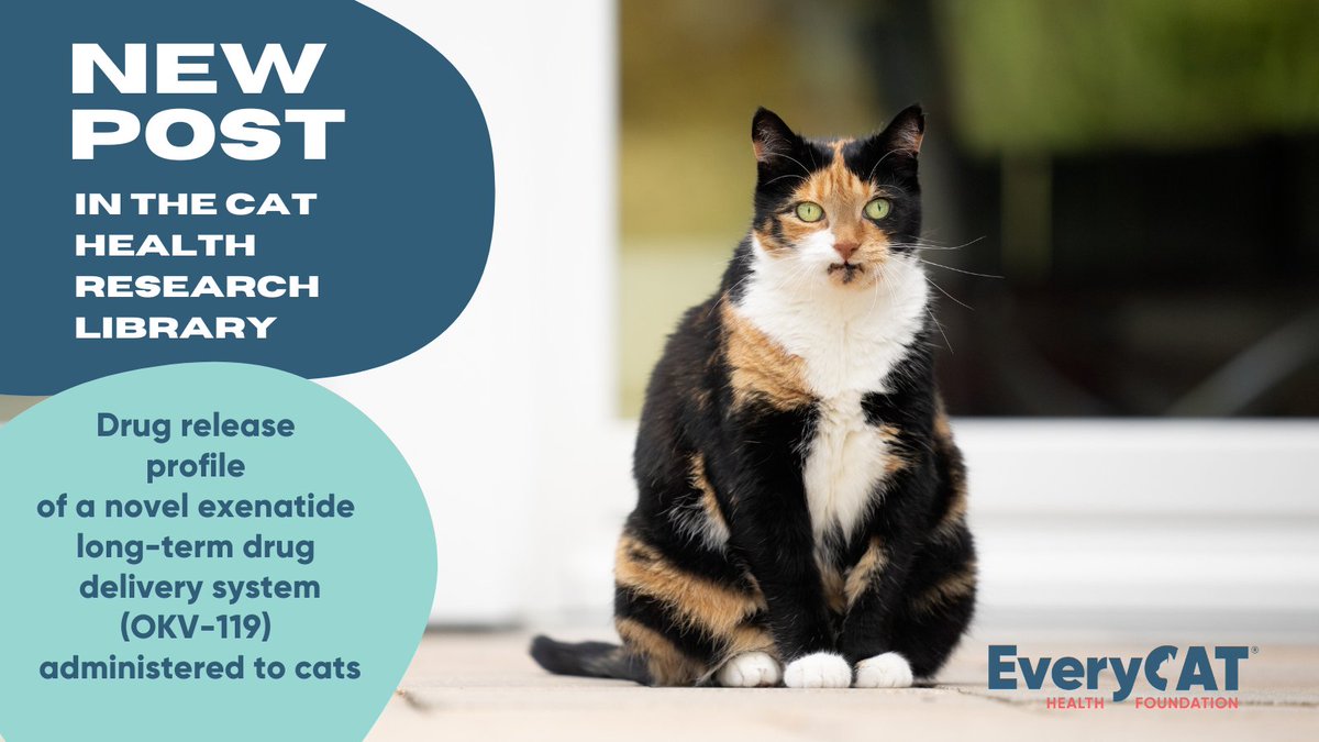 New from the EveryCat Cat Health Research Library
"Drug release profile of a novel exenatide long-term drug delivery system (OKV-119) administered to cats."

ow.ly/nPJr50SjZ8n

#everycathealth #cathealth #felinehealth #felinemedicine