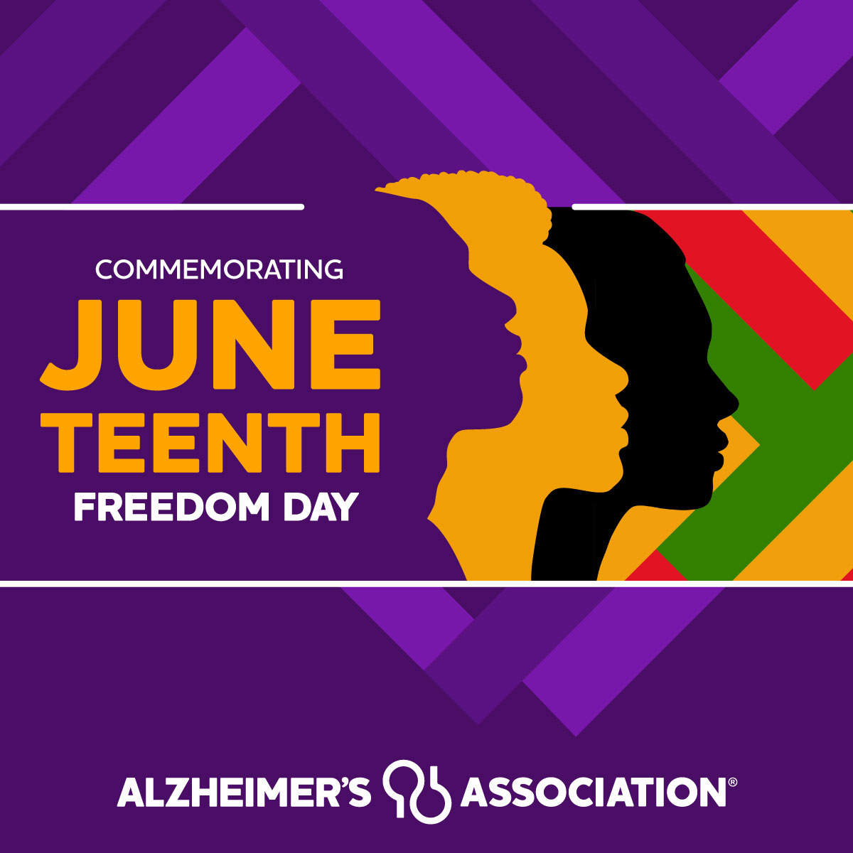 alzassociation's tweet photo. As we celebrate Juneteenth, we acknowledge the effects that the enslavement of Black Americans still have on public health today. We're committed to pursuing health equity by ensuring all communities have a fair opportunity for access to diagnosis, risk reduction &amp; quality care. https://t.co/TNTXuyYiDw