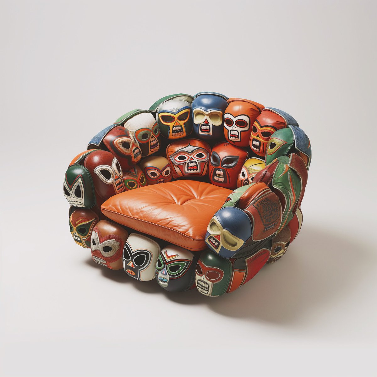 IsThatJeff's tweet image. A chair made out of luchador masks.

Generated in Midjourney v6