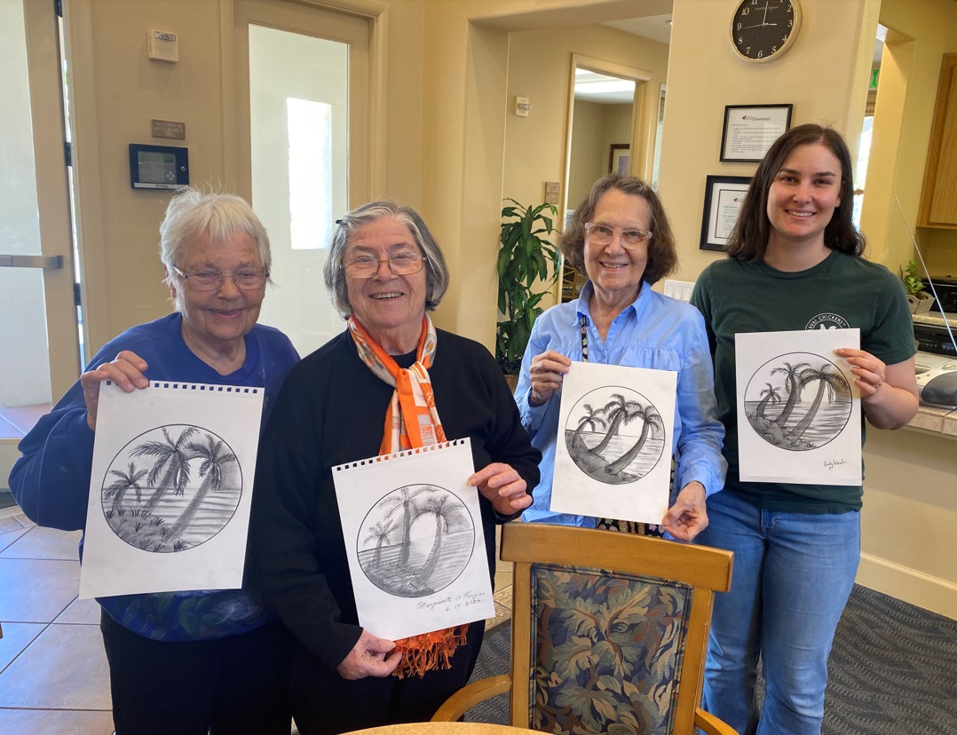 engageforlife's tweet photo. The Jasmine residents created beautiful charcoal drawings by following step-by-step instructions, including learning about shading. They were thrilled with the results! #ChangingAging #PositiveAging #CreativeAging https://t.co/aqXZmPmywi