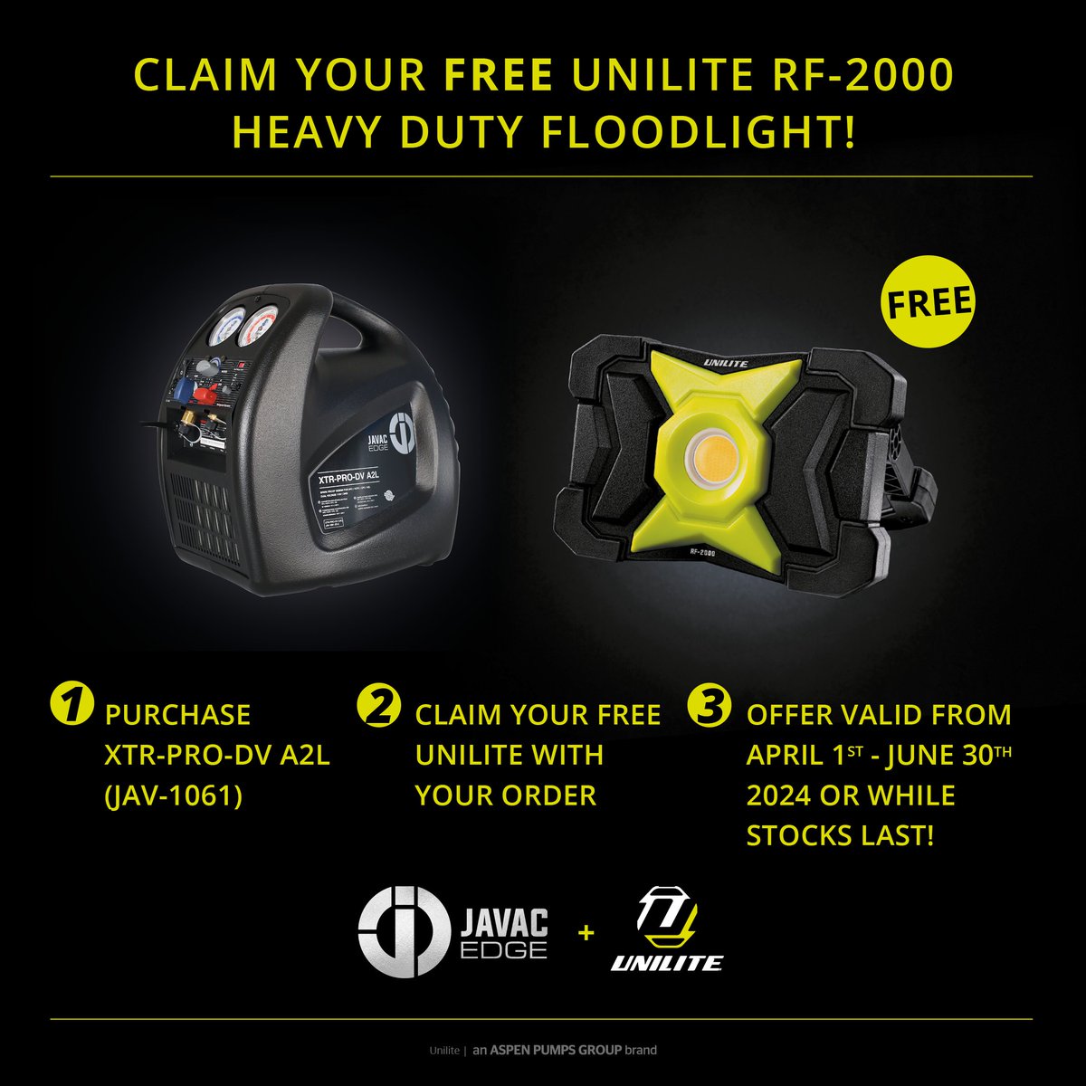 Are you waiting for the perfect time to purchase a new recovery unit? With the purchase of the XTR-PRO-DV A2L before June 30th you will receive a FREE Unilite Heavy Duty Floodlight! Offer valid in the UK &amp; Ireland only, subject to stock availability.

bit.ly/3UinHpx