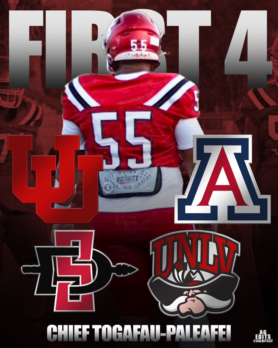 AGEDITS32's tweet photo. 🚨2027 OL @ChiefRayzeke1 has received his first 4 offers! He's listed at 6'2 290 out of Palm Springs CA! https://t.co/QqCsUuYyDG