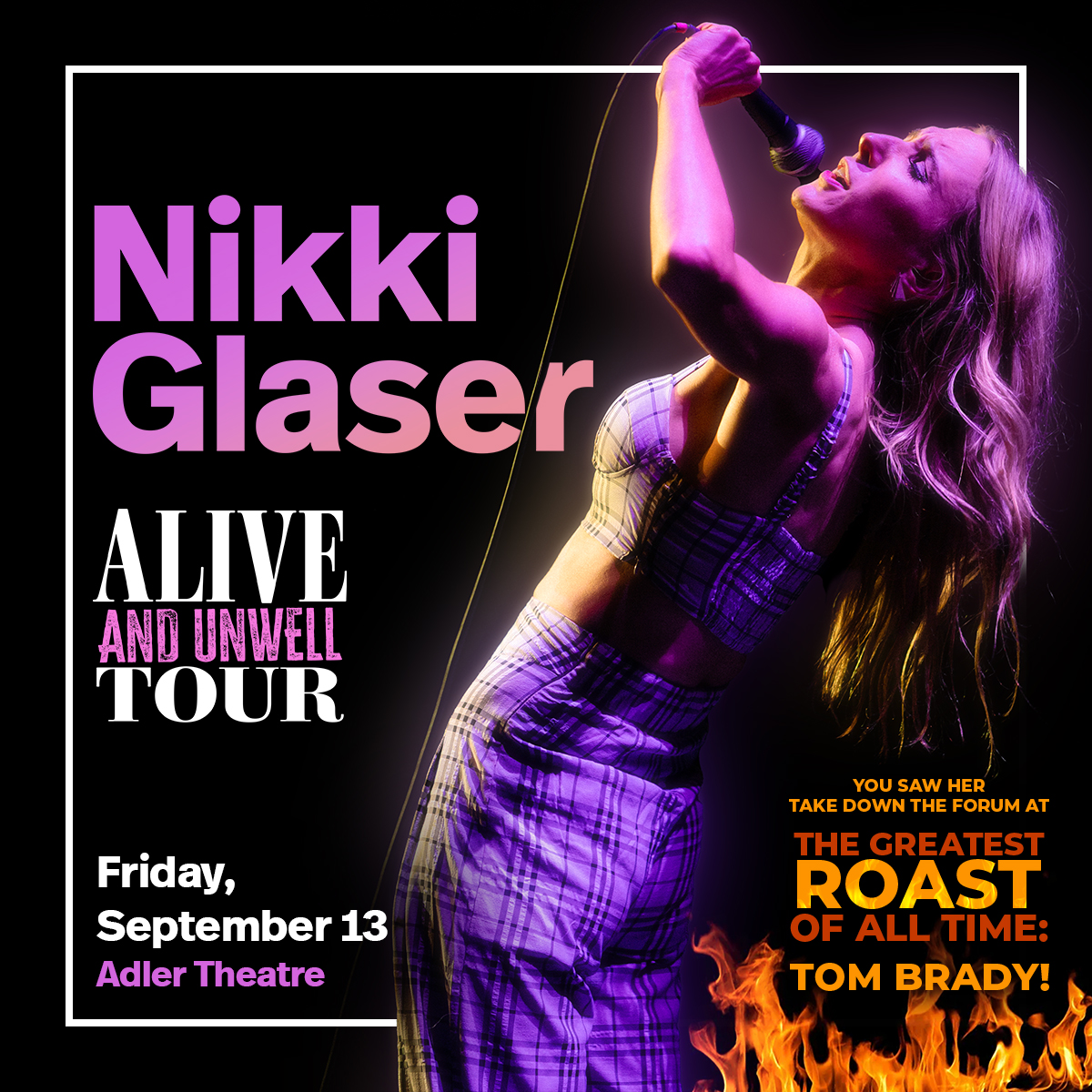🎉PRE-SALE STARTS NOW 🎉Nikki Glaser: Alive and Unwell Tour will be at the Adler Theatre on Friday, September 13th. Get your tickets until 11:59 PM tonight with the pre-sale code COMEDY
🎟️:  shorturl.at/EP7Q1
#venuworks #nikkiglaser #aliveandunwell #aliveandunwelltour