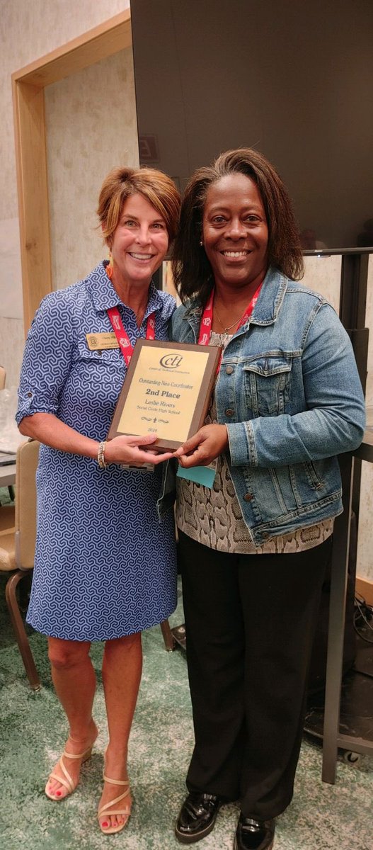 Congratulations to Mrs.Leslie Rivers on being named runner-up for “New CTI Coordinator” for the year!  Our students are so fortunate to have you in their lives!