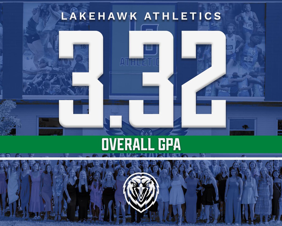LakehawkSports's tweet photo. Congrats to our Lakehawks on another successful year in the classroom! 

Overall, 8 of 10 teams recorded over a 3.00 GPA with 5 student-athletes finishing the year with a 4.00 🤘

Read more below
https://t.co/TajbNashJL https://t.co/lJLJ5PiW8X