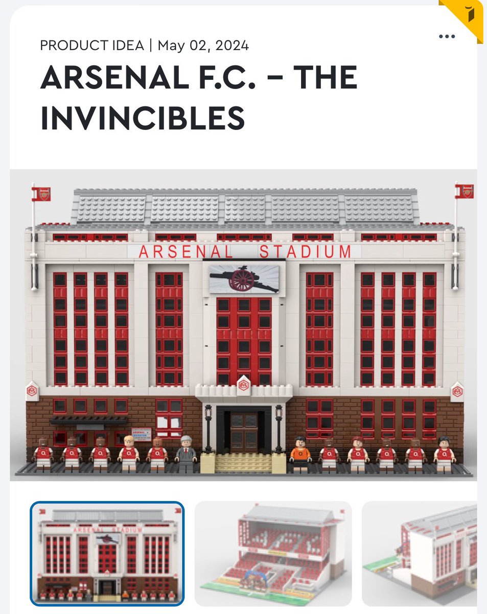 10,000 votes and this could become a reality! 

The set looks unbelievable for any Arsenal fan! 

Retweet to spread the word!!🙌

ideas.lego.com/projects/ea534…