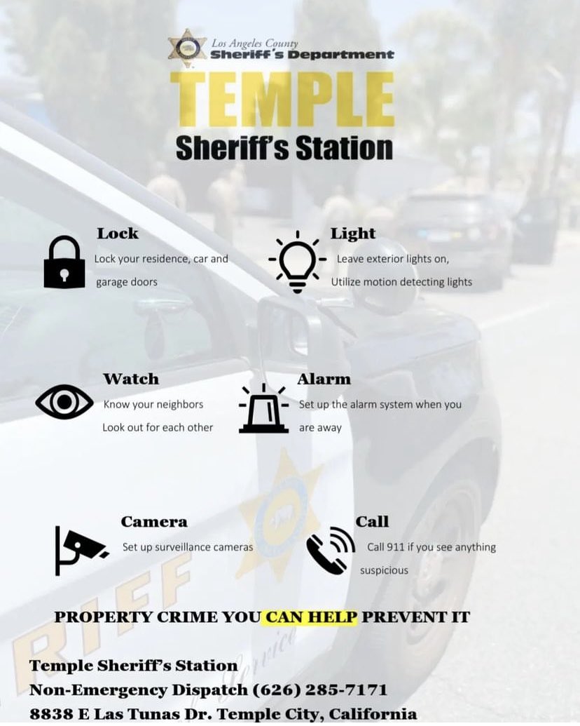 TEMLASD's tweet photo. #LASD #crimetip #burglary #prevention https://t.co/KqDXPFhk7M