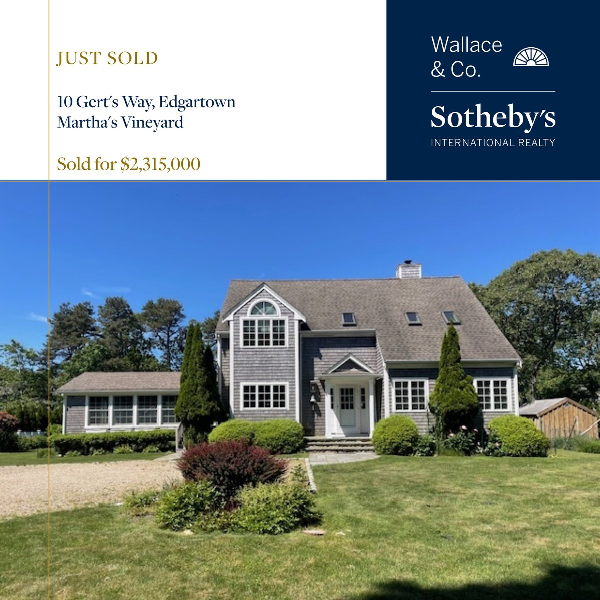 WallaceCoSIR's tweet photo. Just Sold

10 Gert’s Way, Edgartown
Martha's Vineyard
Sold for $2,315,000

Call or email us for more information
508.627.3313
info@wallacemv.com https://t.co/DRlI7Z5y1U