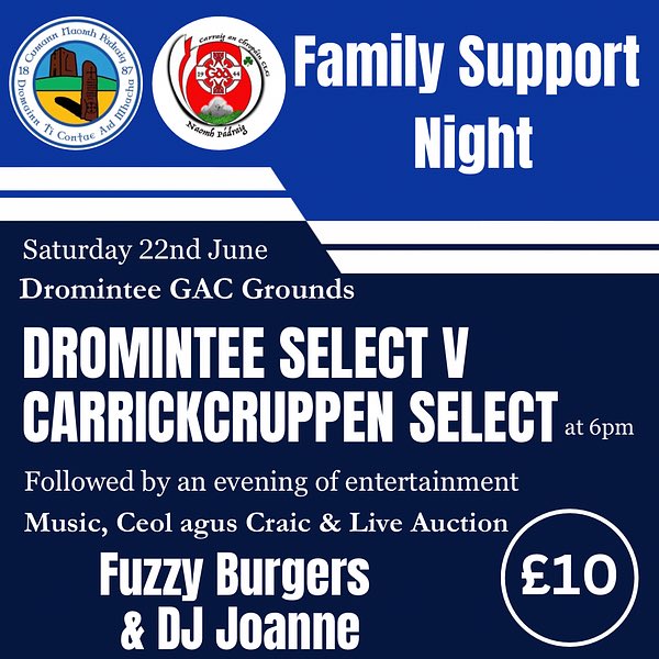 All the best to <a href="/Carrickcruppen/">CarrickcruppenGAA</a> &amp; <a href="/drominteegac/">Dromintee GAC</a> in their joint charity fundraiser in aid of a really important family cause; this Saturday!