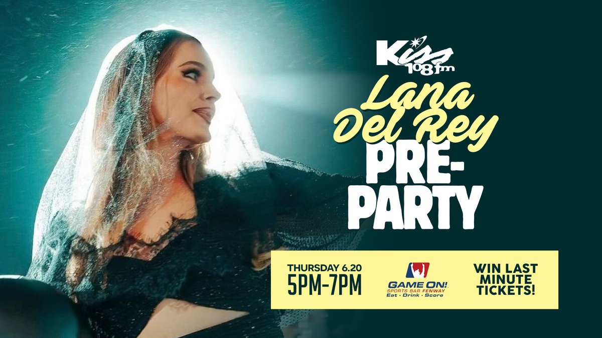 Come beat the heat with us and enter to win our last pair of tickets to see #LanaDelRey at <a href="/fenwaypark/">Fenway Park</a> 🤩
​
​Join us at <a href="/GameOnFenway/">Game On! Fenway</a> from 5PM - 7PM for Kiss 108's Official LDR Pre-Party 🎉