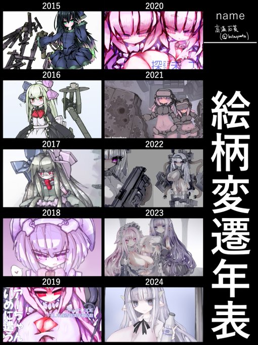 絵柄のやつです
数年おきにだいぶ方向転換があります 