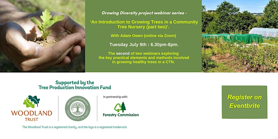 CTNsandwich's tweet photo. Growing Diversity: 'Introduction to Growing Trees in CTNs - PART TWO'. Tuesday, July 9
This is the second part of the Introduction to growing trees in CTNs webinar series with Adam Owen.
#communitytreenursery #treesfromseed #trees
@SandwichJunior https://t.co/kmoxGkBmt0