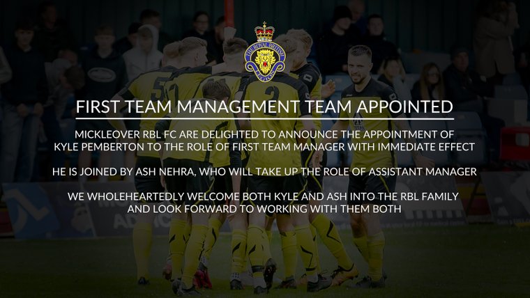 FIRST TEAM MANAGEMENT TEAM APPOINTED #Pitchero
mickleoverrblfc.co.uk/news/first-tea…