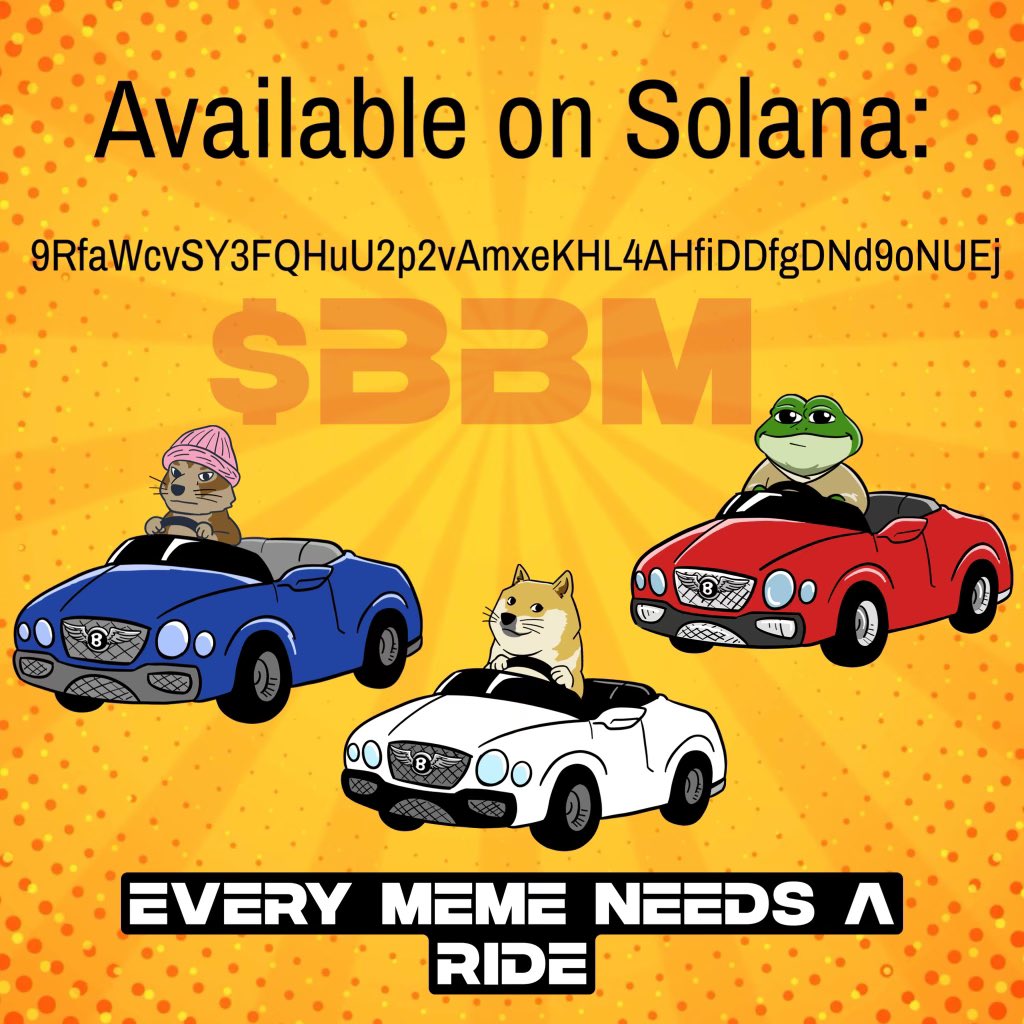 WalterHajost's tweet photo. 🚀 Are you ready to ride the crypto wave? Buckle up, because @BentleyBaeMeme $BBM is about to take you on a thrilling journey! 🚀
🐳Win big with #Alpha! Drive yourself to the moon in a #RubyRed #BentleyBaeMeme Bentley. If you thought #Satima on #ETH was fire, just wait till the OG’s set you off on your trip with your investment in $BBM @BetleyMaeMeme.
🌟 The Power of #Education 🌟 At #BentleyBaeMeme, we believe that knowledge is the ultimate currency. Just like #Satoshi Nakamoto once considered calling #Bitcoin “#Netcoin”, $BBM we’re here to empower you with insights, education, and actionable strategies. Here’s why you should be excited:
Grassroots Education: We’re not just about charts and graphs. Our grassroots initiatives are bringing #Crypto education and Investment opportunities to communities across the #WORLD. We’re bridging the knowledge gap, making crypto accessible to everyone—from seasoned #investors to curious beginners.
🌐 The Community Connection 🌐 Investing isn’t just about numbers; it’s about people. And at #BentleyBaeMeme, our community is our strength
Collaboration: Join hands with fellow investors, traders, and enthusiasts. Share ideas, discuss trends, and learn from each other. Together, we’re unstoppable!
Motivation: Need a boost? Our #BentleyBaeMemeCommunity is a wellspring of motivation. Whether you’re #holdn or day trading, you’ll find support and encouragement here.
🚨 Don’t Miss Out! 🚨
Ready to dive into the #BentleyBaeMeme ecosystem? Here’s your checklist:
#DYOR: Dig into our whitepaper, explore our roadmap, and understand our vision. Knowledge is your best investment.
Connect: Change your Financial Future today!
✅ X-Profile: (@BentleyBaeMeme)
✅ Instagram: 👀🌕👇 https://t.co/TXERt1thBH
✅ Telegram: https://t.co/Kks1FLDhp8
✅ Website: https://t.co/BUBo0tpui2
CA:9RfaWcvSY3FQHuU2p2vAmxeKHL4AHfiDDfgDNd9oNUEj on #SOL
Remember, at #BentleyBaeMeme, we’re not just building a token; we’re building a movement. 🌟 Let’s make crypto history together! 🚀💎
**Disclaimer: This post is for informational purposes only. Always do your own research before investing.
#SaitaChain #SBC24 #LayerZero #SaitaSwap #SaitaPro #EasyLife #STC #STCB #Solana #Solflare #MoneyMan #bentleycontinental #bentleybentayga #Lambo #MoonBag #ferrari #bugatti #astonmartin #BTC #ETF
