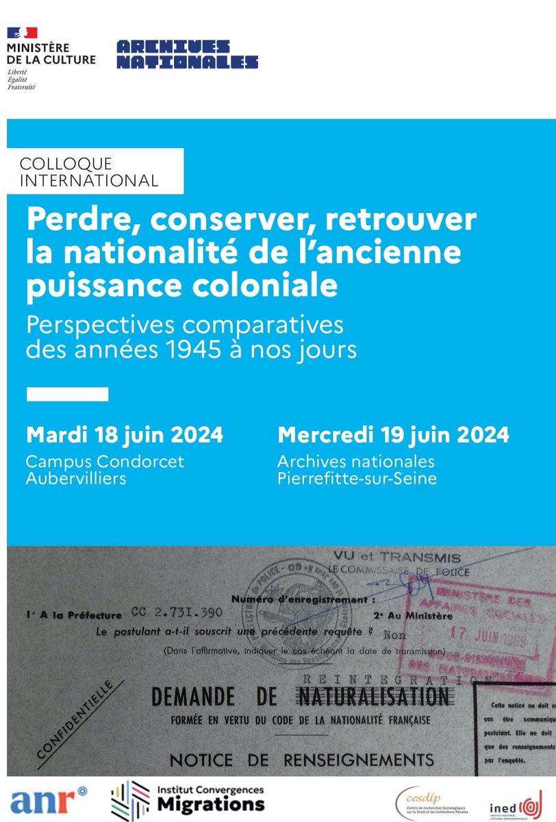 Demain on présente pour la première fois notre travail sur le scandal Windrush en France pour le colloque « Perdre, conserver, retrouver 
la nationalité de l’ancienne 
puissance coloniale. » 🥰 <a href="/mcslaven/">Mike Slaven</a> <a href="/EmilienFargues/">Émilien Fargues</a> 

lemonde.fr/m-le-mag/artic…